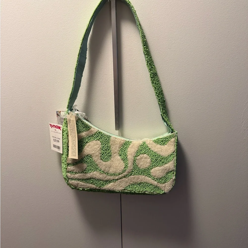 Green and Cream Women's Bag - Picture 1 of 4